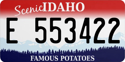 ID license plate E553422