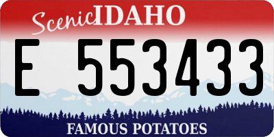 ID license plate E553433