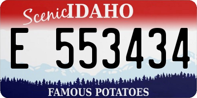 ID license plate E553434