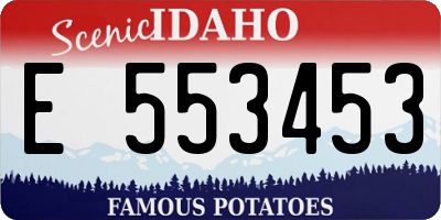 ID license plate E553453