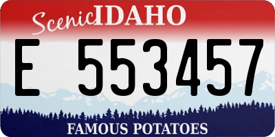 ID license plate E553457