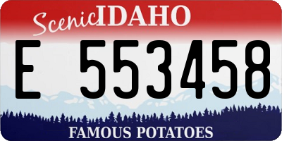 ID license plate E553458