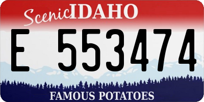 ID license plate E553474