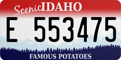 ID license plate E553475