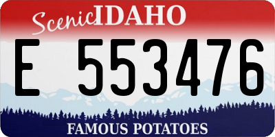 ID license plate E553476