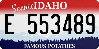 ID license plate E553489