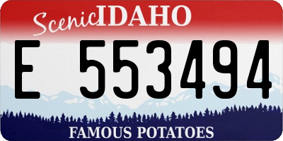 ID license plate E553494