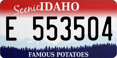 ID license plate E553504