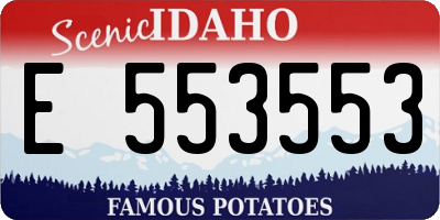 ID license plate E553553