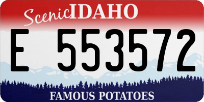 ID license plate E553572