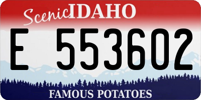 ID license plate E553602