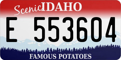 ID license plate E553604