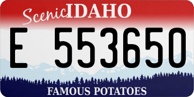ID license plate E553650