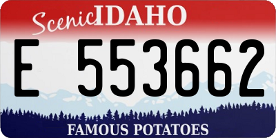 ID license plate E553662