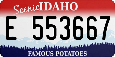 ID license plate E553667