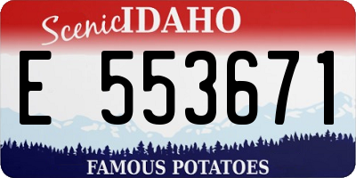 ID license plate E553671