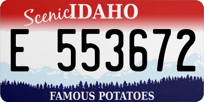 ID license plate E553672