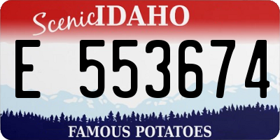 ID license plate E553674