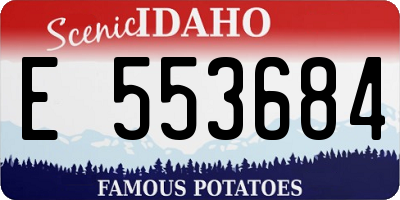ID license plate E553684