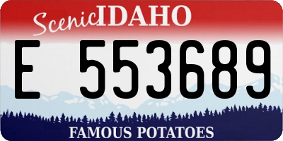 ID license plate E553689