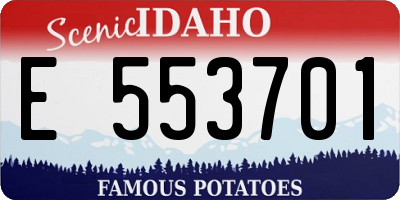 ID license plate E553701