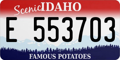 ID license plate E553703