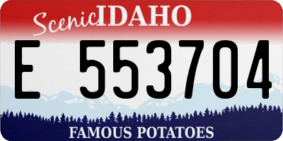 ID license plate E553704