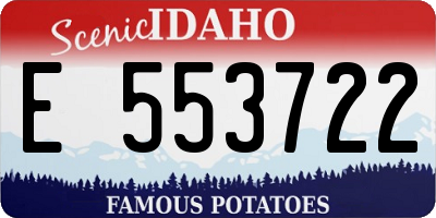 ID license plate E553722