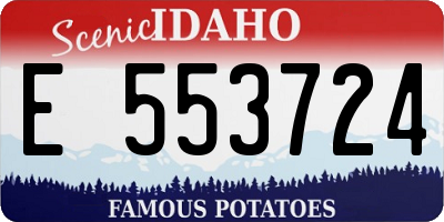 ID license plate E553724