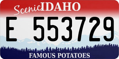 ID license plate E553729