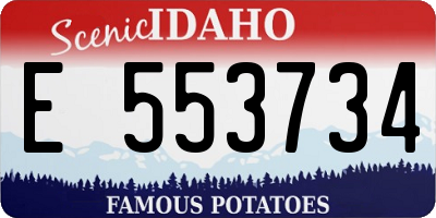 ID license plate E553734