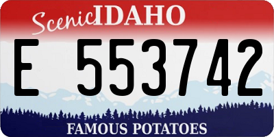 ID license plate E553742