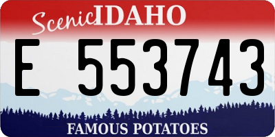 ID license plate E553743