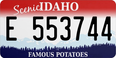 ID license plate E553744