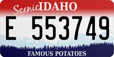 ID license plate E553749