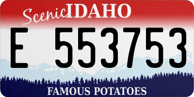 ID license plate E553753