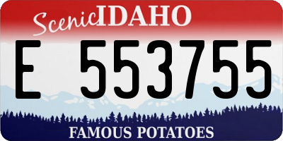 ID license plate E553755