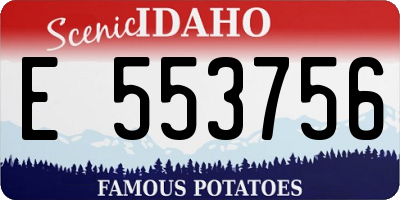 ID license plate E553756