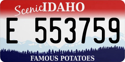 ID license plate E553759