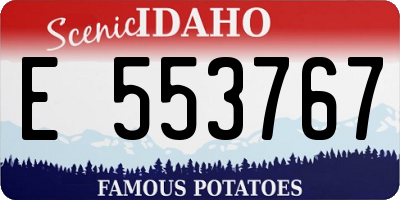 ID license plate E553767