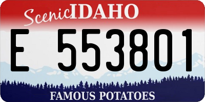 ID license plate E553801