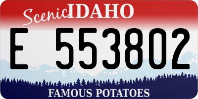 ID license plate E553802