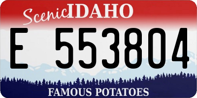 ID license plate E553804