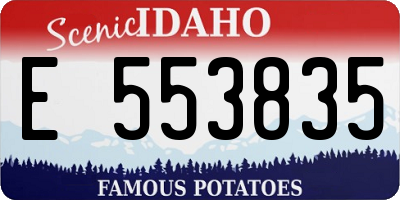 ID license plate E553835
