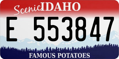 ID license plate E553847