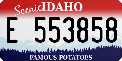 ID license plate E553858