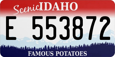 ID license plate E553872
