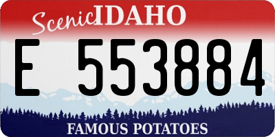 ID license plate E553884