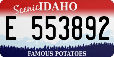 ID license plate E553892