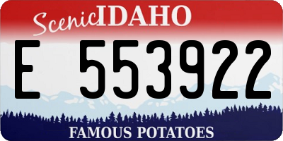 ID license plate E553922
